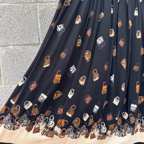 Vintage Stonebridge Plus Size 2X Midi Boho Skirt Elastic Waist Art To Wear Rayon - Picture 5 of 8